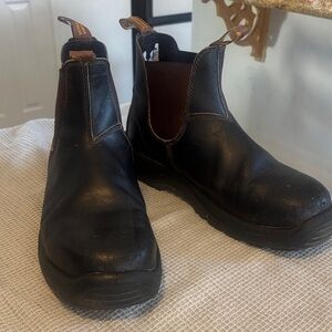Classic Blundstone Steel Toes Stout black Leather Men's size 12 Work Boots